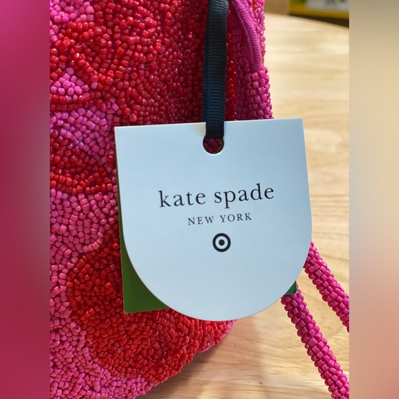 Kate Spade Small Pink and Red Beaded Bucket Bag - NWT - Picture 5 of 6